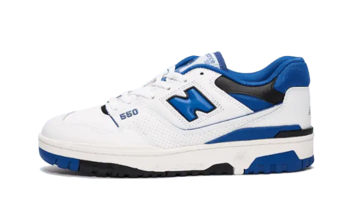 New Balance 550 White Blue czarny-biały - widok główny z boku | Saturaise.com