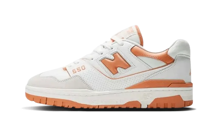 New Balance 550 Burnt Orange biały-brązowy - widok główny z boku | Saturaise.com