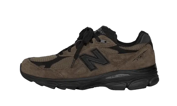 New Balance 990 v3 JJJJound Brown czarny-czerwony - widok główny z boku | Saturaise.com