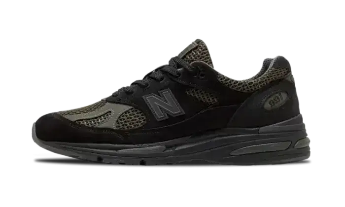 New Balance 991v2 MiUK Stone Island Black czarny-zielony - widok główny z boku | Saturaise.com