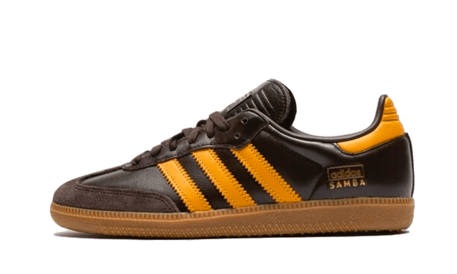 Adidas Samba OG Dark Brown Yellow czerwony-żółty - widok główny z boku | Saturaise.com