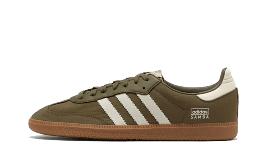 Adidas Samba OG Focus Olive Gum niebiesko-biały - widok główny z boku | Saturaise.com