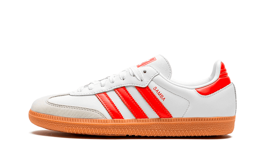 Adidas Samba OG White Solar Red Gum biały-czerwony - widok główny z boku | Saturaise.com