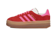 Adidas Gazelle Bold Collegiate Red Lucid Pink czarny-biały - widok główny z boku | Saturaise.com