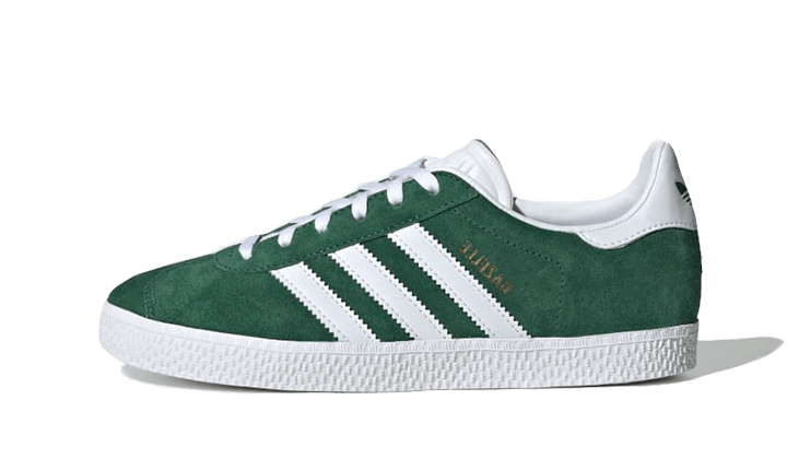 Adidas Gazelle Junior Dark Green White biały-zielony - widok główny z boku | Saturaise.com