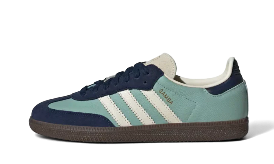 Adidas Samba OG Hazy Green Night Indigo biały-zielony - widok główny z boku | Saturaise.com