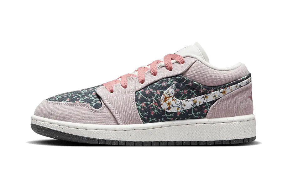 Air Jordan Air Jordan 1 Low Floral Canvas biały-różowy - widok główny z boku | Saturaise.com