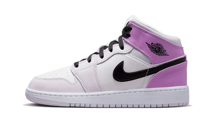 Air Jordan Air Jordan 1 Mid Barely Grape czarny-biały - widok główny z boku | Saturaise.com
