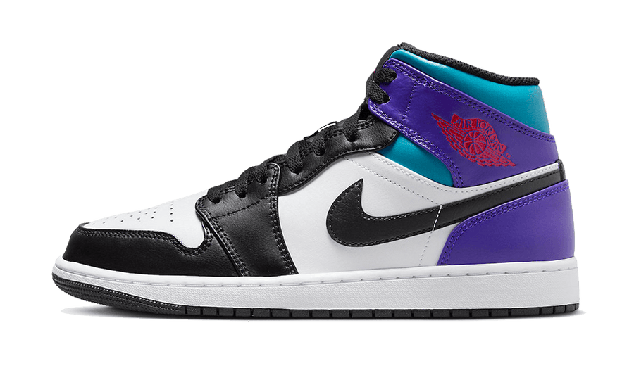 Air Jordan Air Jordan 1 Mid Aqua fioletowo-biały - widok główny z boku | Saturaise.com