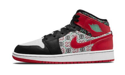 Air Jordan Air Jordan 1 Mid Holiday (2021) czarny-biały - widok główny z boku | Saturaise.com