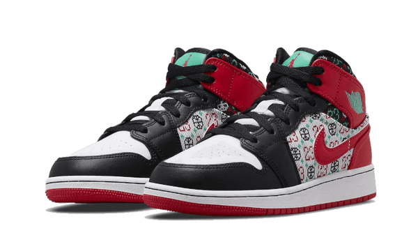 Air Jordan 1 Mid Holiday (2021) - Kup oryginalne Air Jordan 1 Mid Holiday (2021) DM1208-150 - widok z drugiego boku - Sneakersy