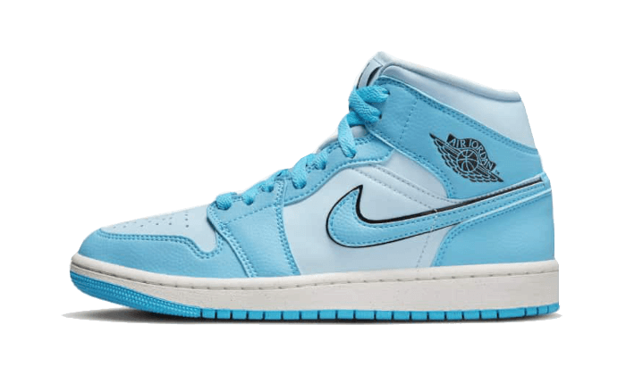 Air Jordan Air Jordan 1 Mid SE Ice Blue czarny-biały - widok główny z boku | Saturaise.com