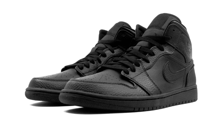 Kup oryginalne Air Jordan 1 Mid Triple Black 554725-091 - widok z drugiego boku - Sneakersy