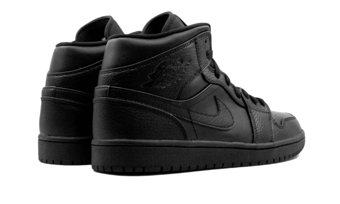 Buty Air Jordan Air Jordan 1 Mid Triple Black - widok z przodu - Rozmiary EU
