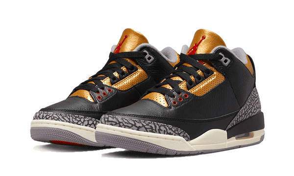 Air Jordan 3 Retro Black Cement Gold - Kup oryginalne Air Jordan 3 Retro Black Cement Gold - widok z drugiego boku - Sneakersy