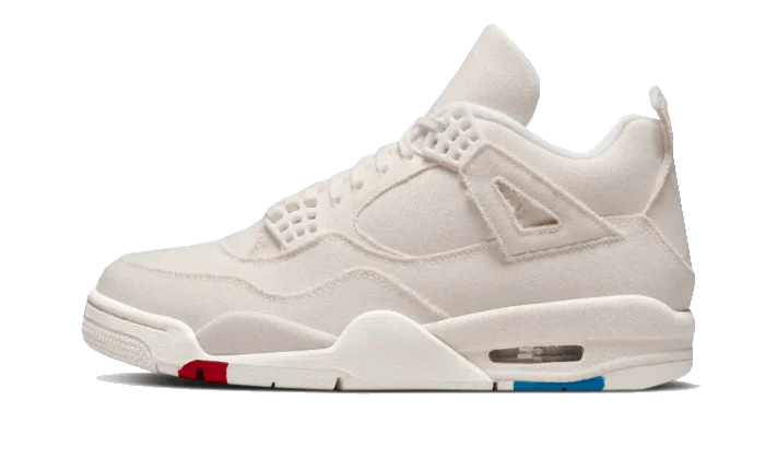 Air Jordan Air Jordan 4 Sail Canvas biały-czerwony - widok główny z boku | Saturaise.com