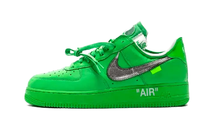 Nike Air Force 1 Low Off-White Light Green Spark - widok główny z boku - Streetwear