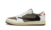 Air Jordan Air Jordan 1 Retro Low OG SP Travis Scott Medium Olive brązowo-biały - widok główny z boku | Saturaise.com