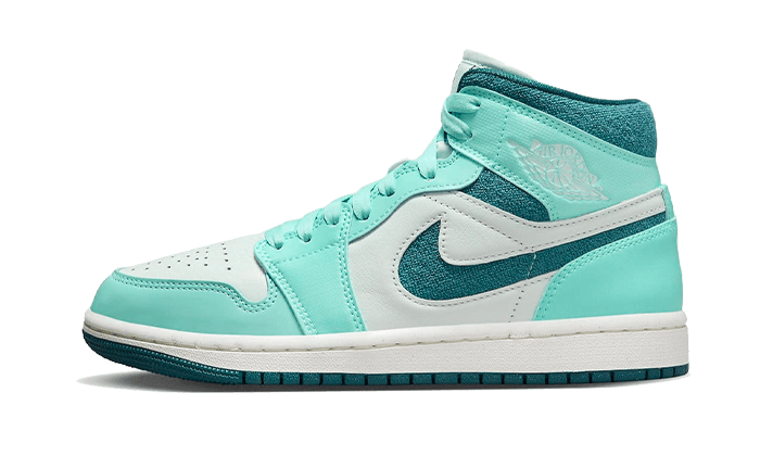 Air Jordan Air Jordan 1 Mid Bleached Turquoise czarny-biały - widok główny z boku | Saturaise.com