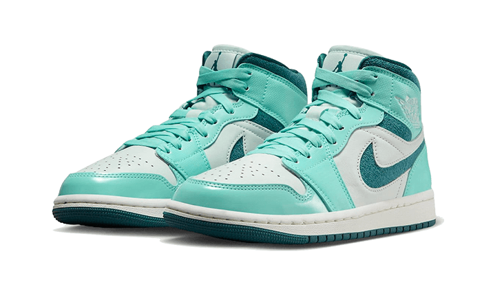 Kup oryginalne Air Jordan 1 Mid Bleached Turquoise DZ3745-300 - widok z drugiego boku - Sneakersy