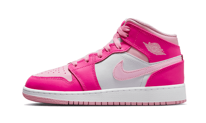 Air Jordan Air Jordan 1 Mid Fierce Pink czarny-biały - widok główny z boku | Saturaise.com