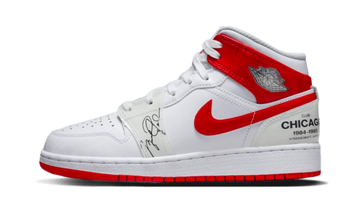 Air Jordan Air Jordan 1 Mid Rookie Season biało-czerwony - widok główny z boku | Saturaise.com