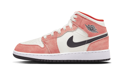 Air Jordan Air Jordan 1 Mid SE Orange Suede czarny-biały - widok główny z boku | Saturaise.com