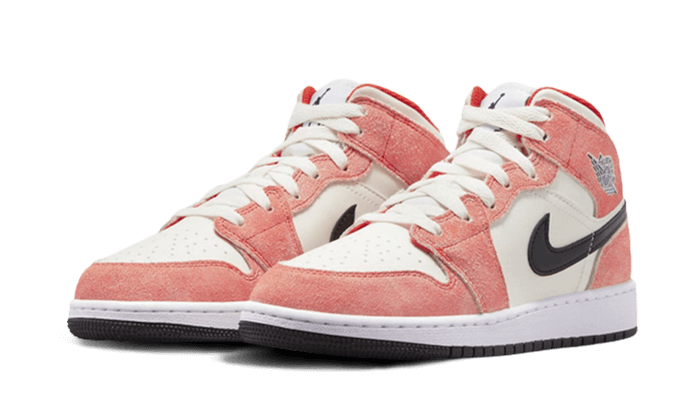 Kup oryginalne Air Jordan 1 Mid SE Orange Suede DV1336-800 - widok z drugiego boku - Sneakersy