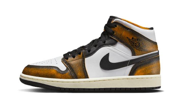 Air Jordan Air Jordan 1 Mid SE Orange Wear-Away czarno-żółty - widok główny z boku | Saturaise.com