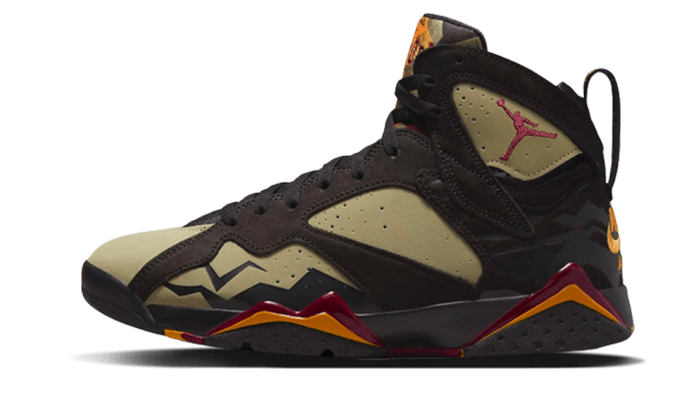 Air Jordan Air Jordan 7 Retro Black Olive czarny-czerwony - widok główny z boku | Saturaise.com