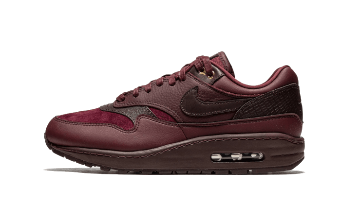Nike Air Max 1 Burgundy Crush burgundowy - widok główny z boku | Saturaise.com