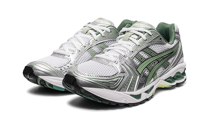 Kup oryginalne Gel-Kayano 14 White Pure Silver Slate Grey Sage - widok z drugiego boku - Sneakersy