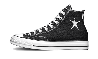 Converse Chuck Taylor All-Star 70 Hi Stussy Black czarny-biały - widok główny z boku | Saturaise.com