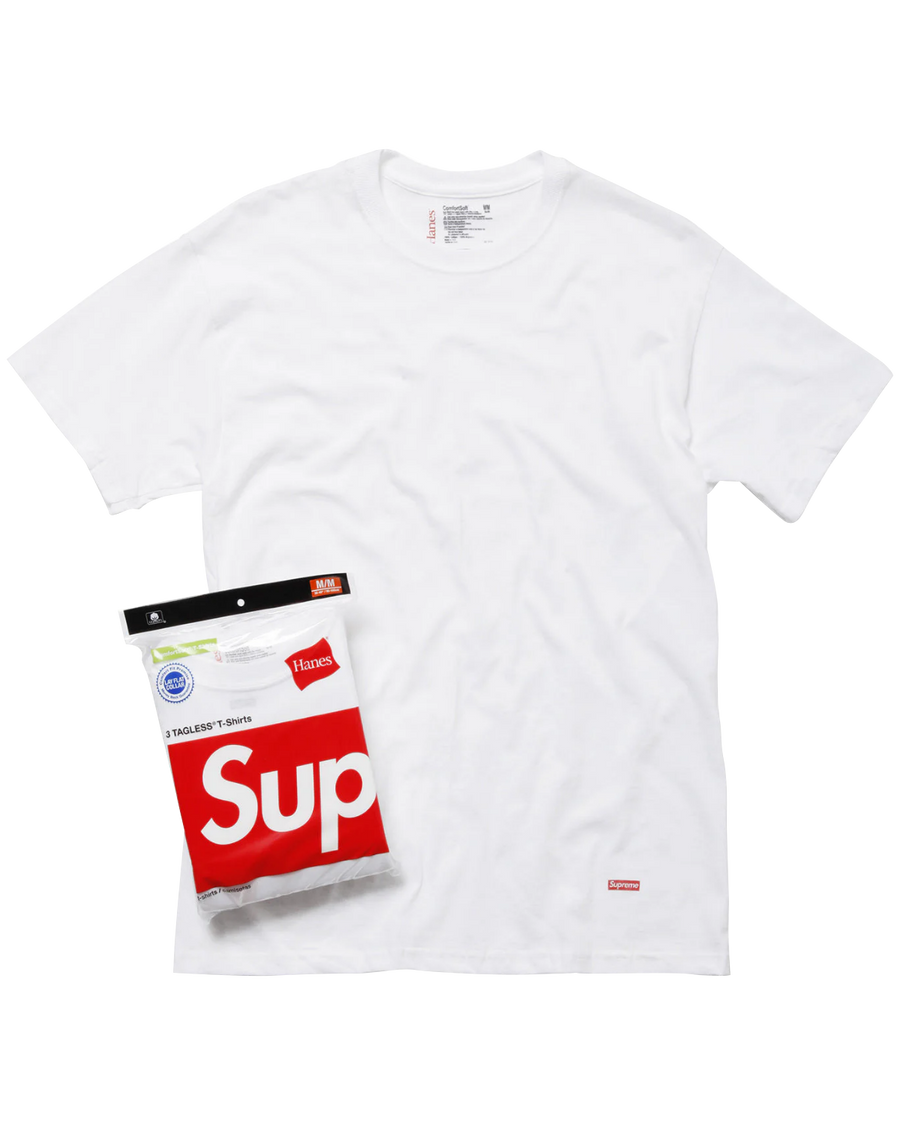 Supreme Supreme Hanes T-Shirt White - widok główny z boku - Streetwear