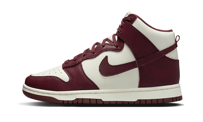 Nike Dunk High Burgundy Crush biały-beżowy - widok główny z boku | Saturaise.com