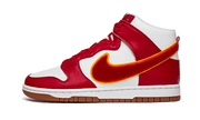 Nike Dunk High Chenille Swoosh White Gym Red czerwono-czarny - widok główny z boku | Saturaise.com