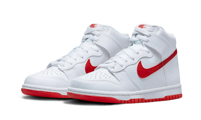Kup oryginalne Dunk High White Picante Red - widok z drugiego boku - Sneakersy