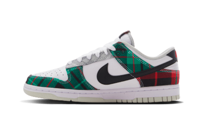 Nike Dunk Low Tartan Plaid czarny-biały - widok główny z boku | Saturaise.com