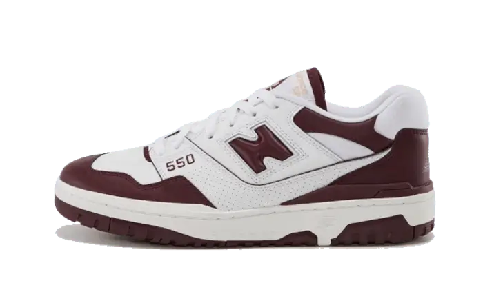 New Balance 550 White Burgundy biały-brązowy - widok główny z boku | Saturaise.com