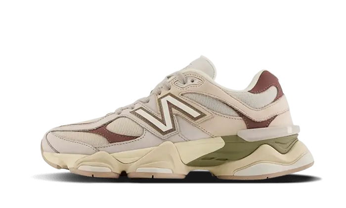 New Balance 9060 Grey Matter Timberwolf czerwony-zielony - widok główny z boku | Saturaise.com