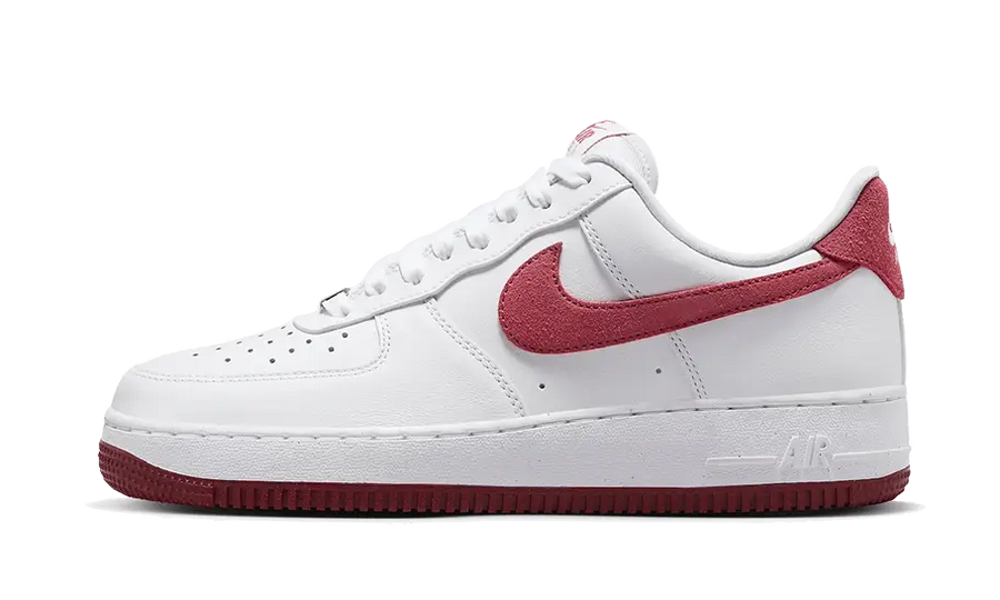 Nike Air Force 1 Low Adobe biały-czerwony - widok główny z boku | Saturaise.com