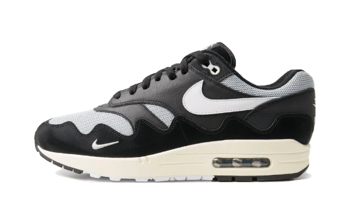Yeezy Air Max 1 Patta Black Grey (Special Box + Bracelet) czarny-biały - widok główny z boku | Saturaise.com