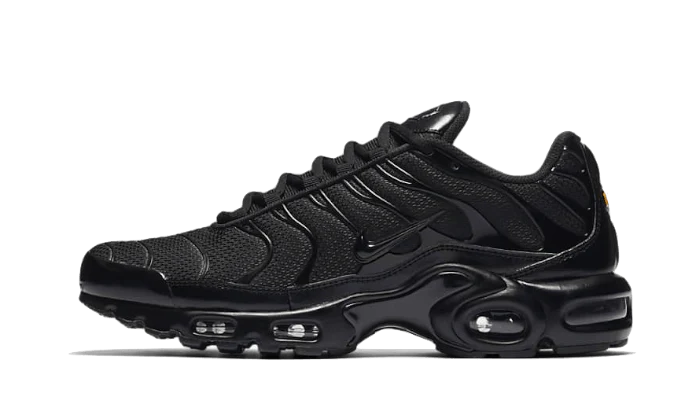 Nike Air Max Plus Triple Black czarny-biały - widok główny z boku | Saturaise.com