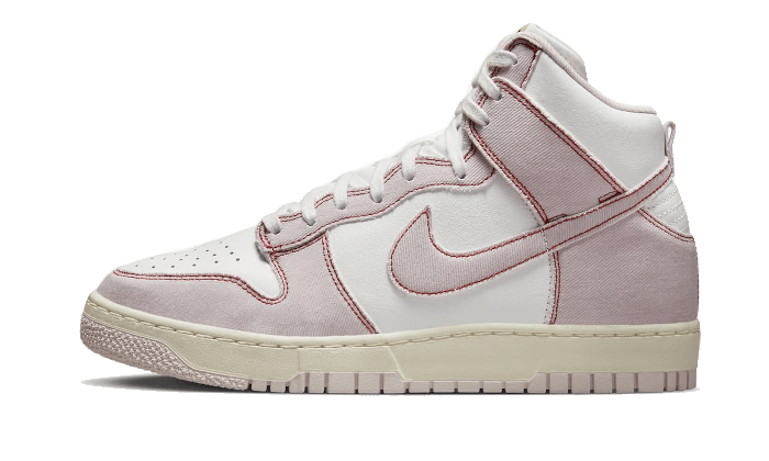 Nike Dunk High 1985 Barely Rose Denim biały-różowy - widok główny z boku | Saturaise.com