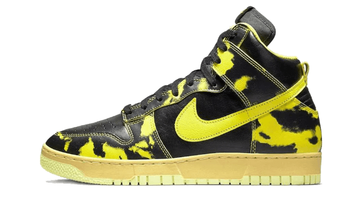 Nike Dunk High 1985 Acid Wash Yellow czarny-żółty - widok główny z boku | Saturaise.com