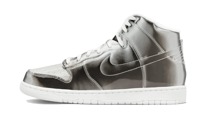 Nike Dunk High Clot Flux biały-srebrny - widok główny z boku | Saturaise.com