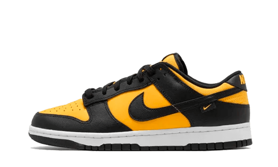 Nike Dunk Low Black University Gold czarny-biały - widok główny z boku | Saturaise.com