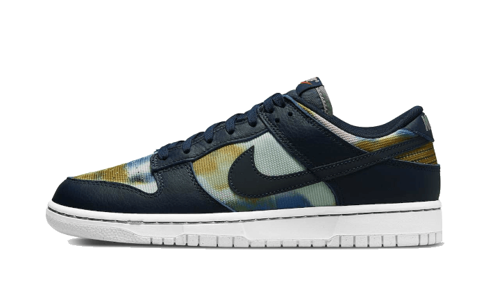 Nike Dunk Low Graffiti Navy granatowo-biały - widok główny z boku | Saturaise.com