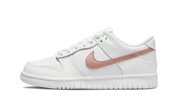 Nike Dunk Low White Pink biały-różowy - widok główny z boku | Saturaise.com