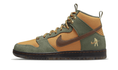 Nike SB Dunk High Pass~Port Work Boots czarny-zielony - widok główny z boku | Saturaise.com